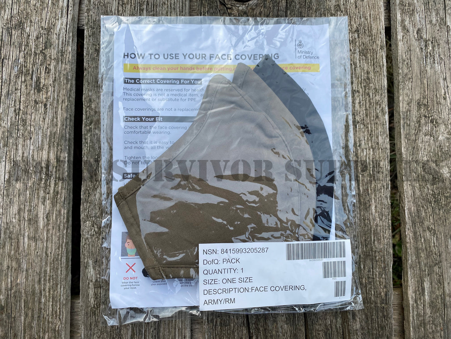 British Army Face Covering Mask (120 Pack)