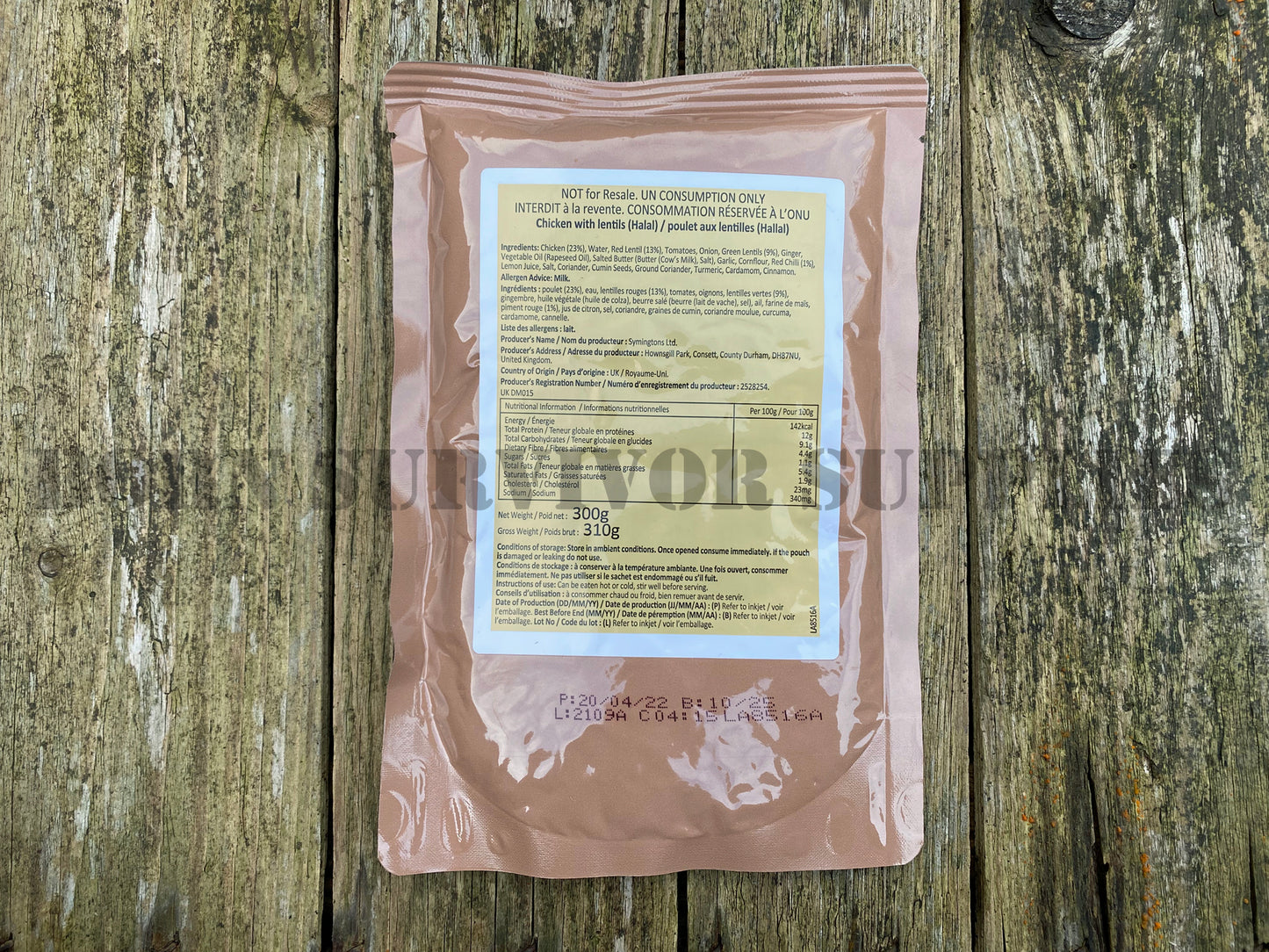 Chicken with Lentils (Halal) Ration Pack