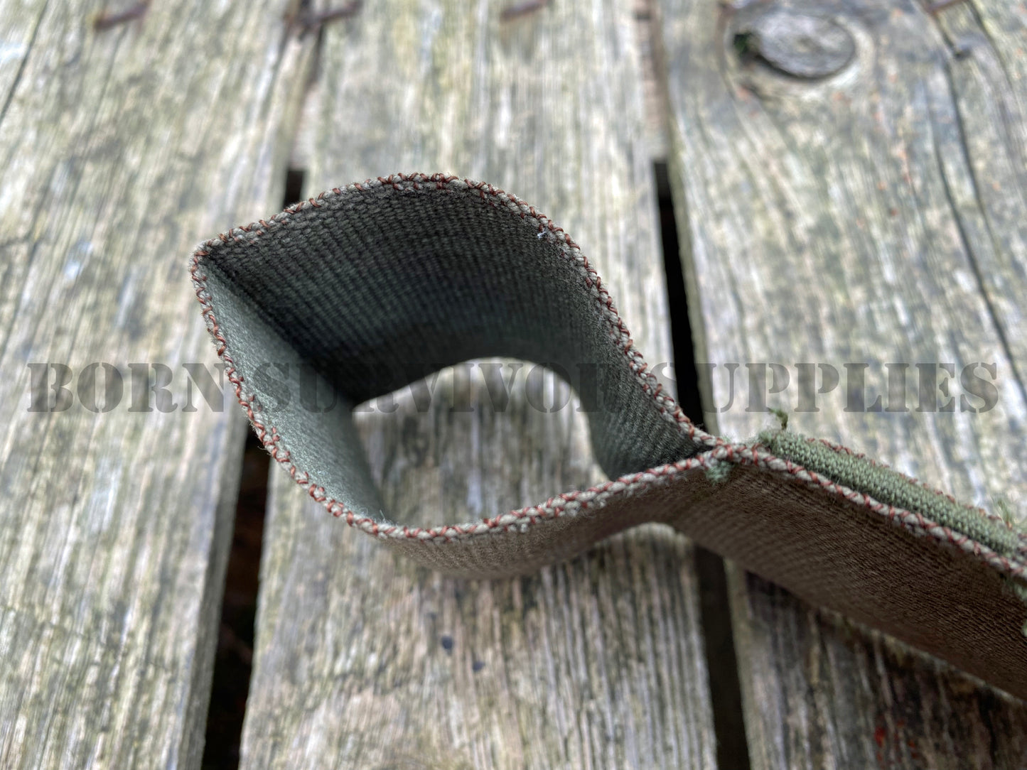 58 Pattern Style SAS Webbing Belt Knife Pouch (Olive Green)
