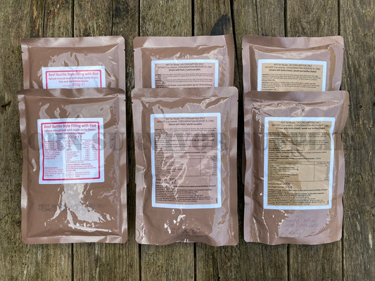 6 x Ration Pack Meals (Short Dated)