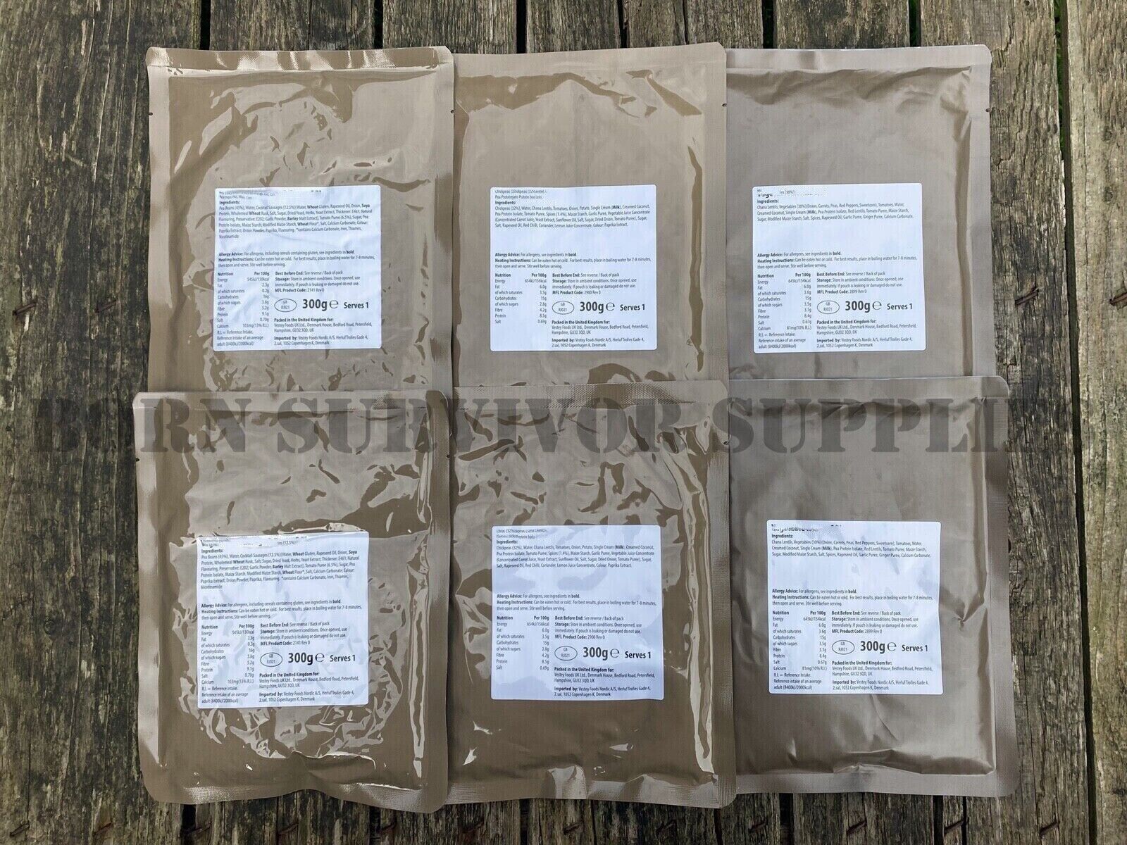 Open Army Ration Packs Army Ration Pack MRE Bundle - 6 x Main Meals (Vegetarian) – Born ...